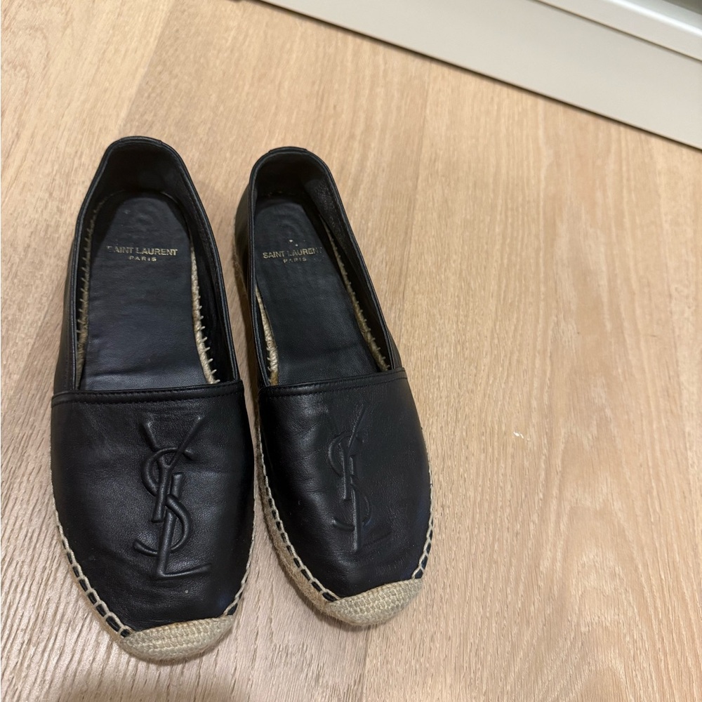 Saint Laurent Black Leather Loafers
